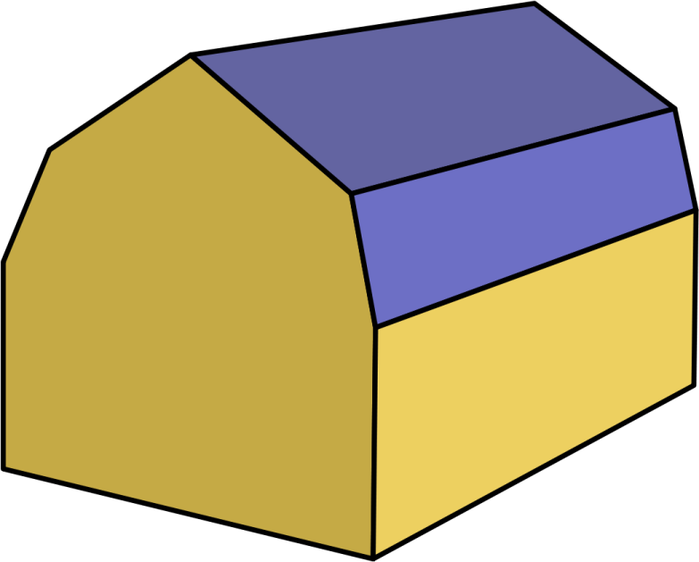 a blue and yellow house