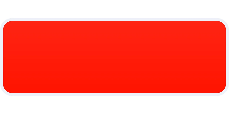a red rectangular sticker on a white background