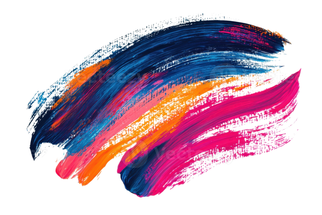 a colorful brush stroke on a white background