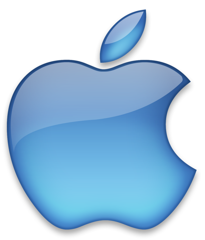an apple logo on a white background