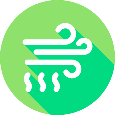 a green and white icon with a long shadow