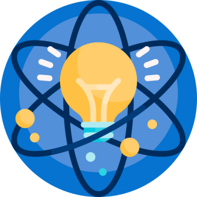 a light bulb in the middle of a blue circle