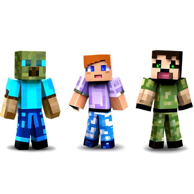 a group of minecraft characters