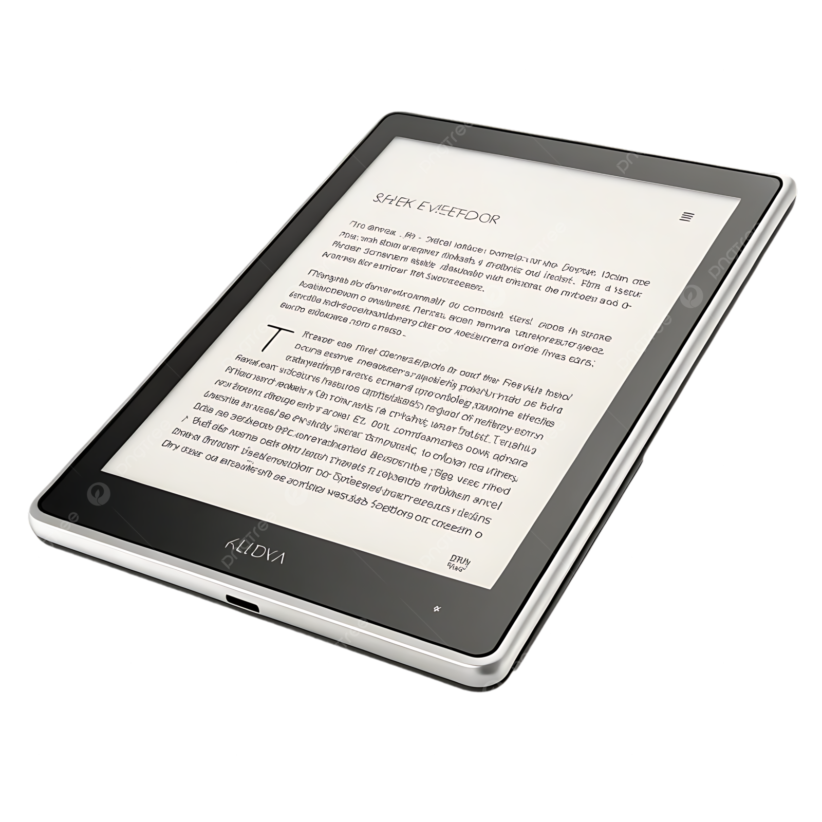 the kindle e - reader is shown on a white background