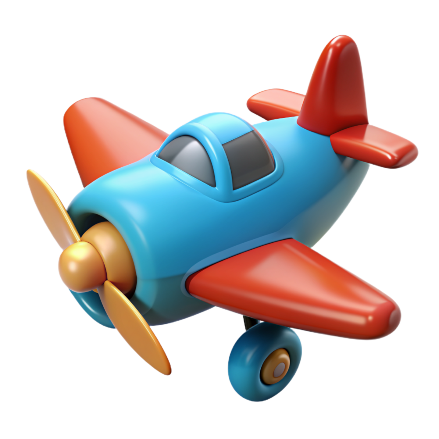 a small toy airplane flying through the air