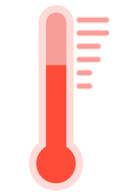 a thermometer on a white background