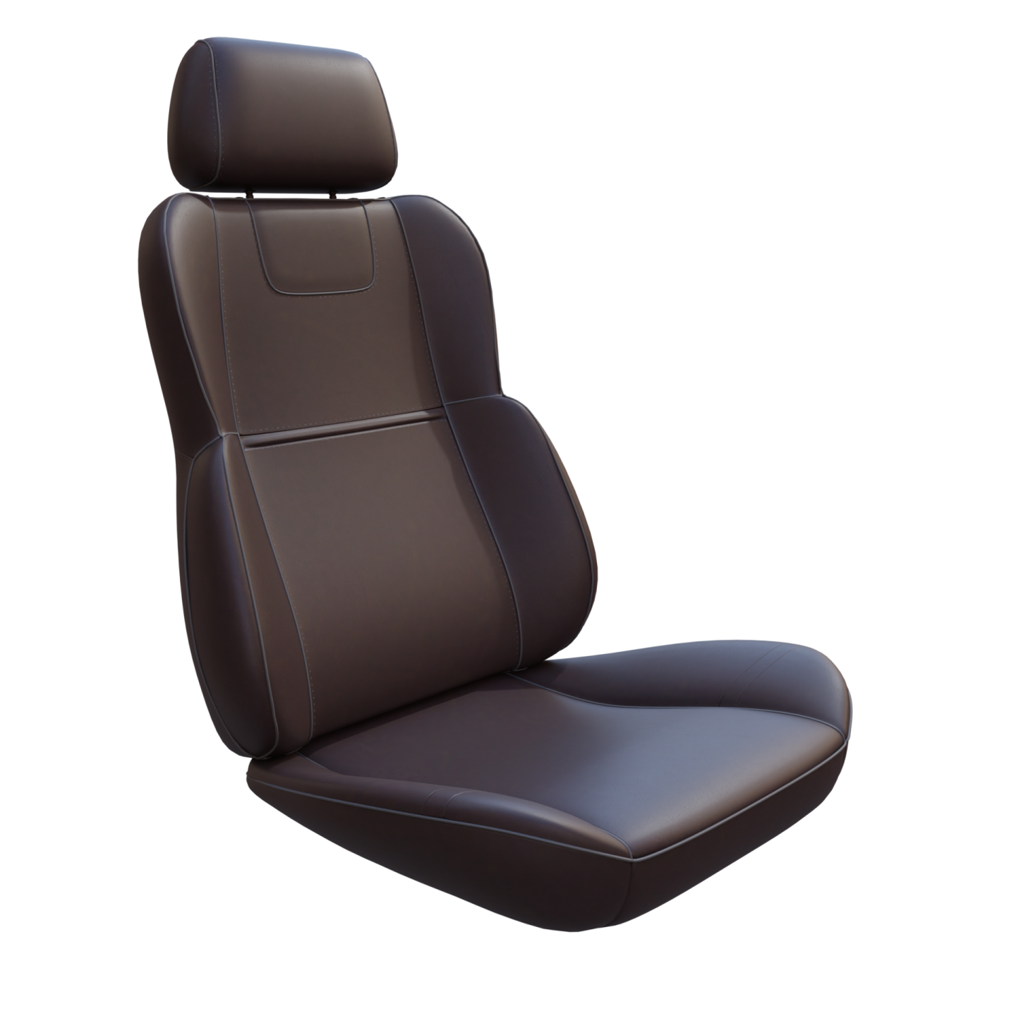 a brown leather seat on a white background