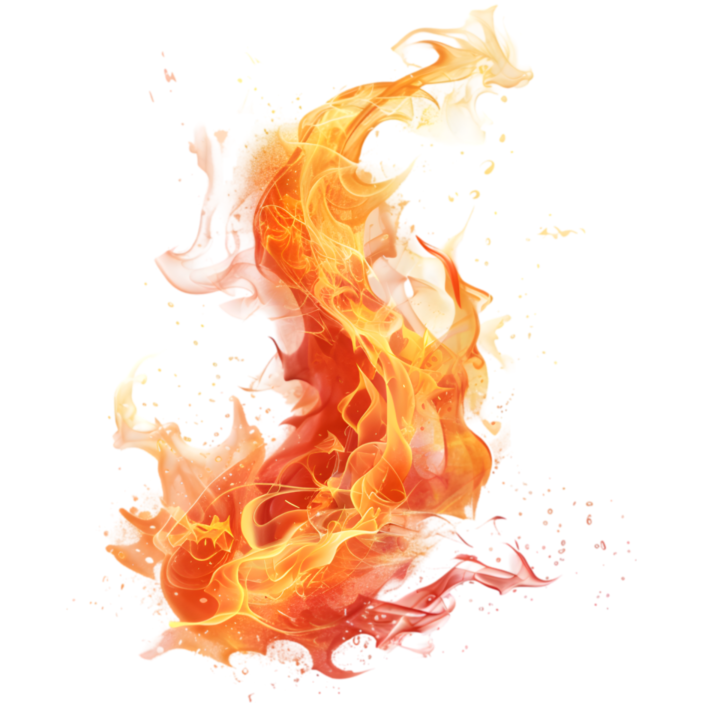 a fire on a white background