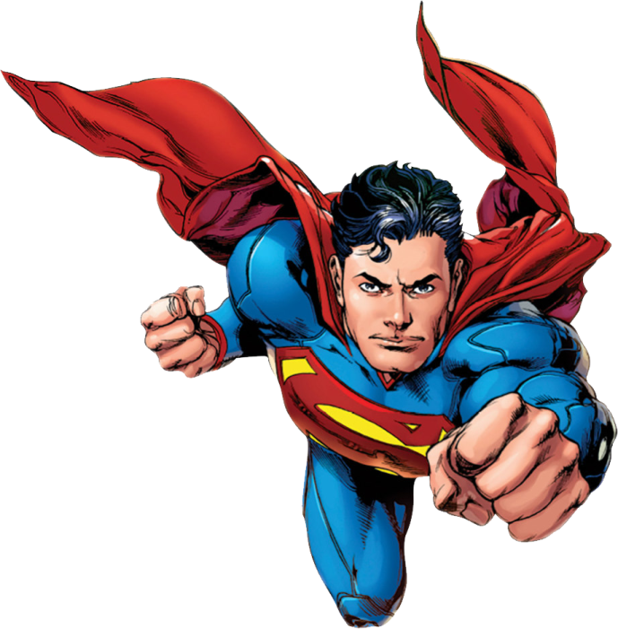 a superman flying through the air