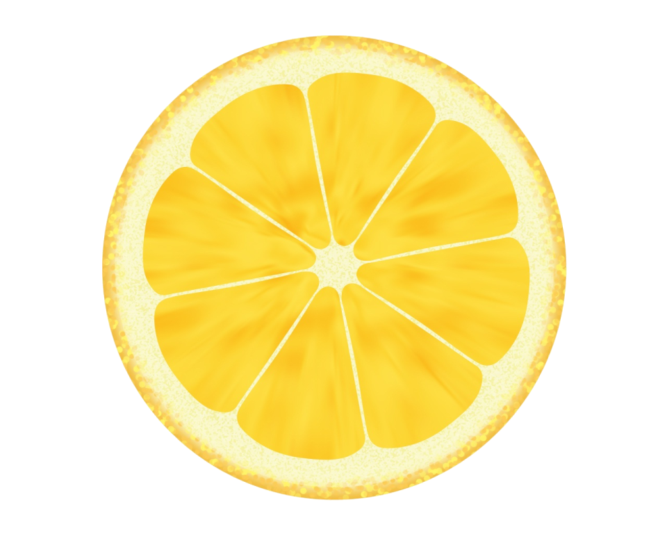 a slice of lemon on a white background