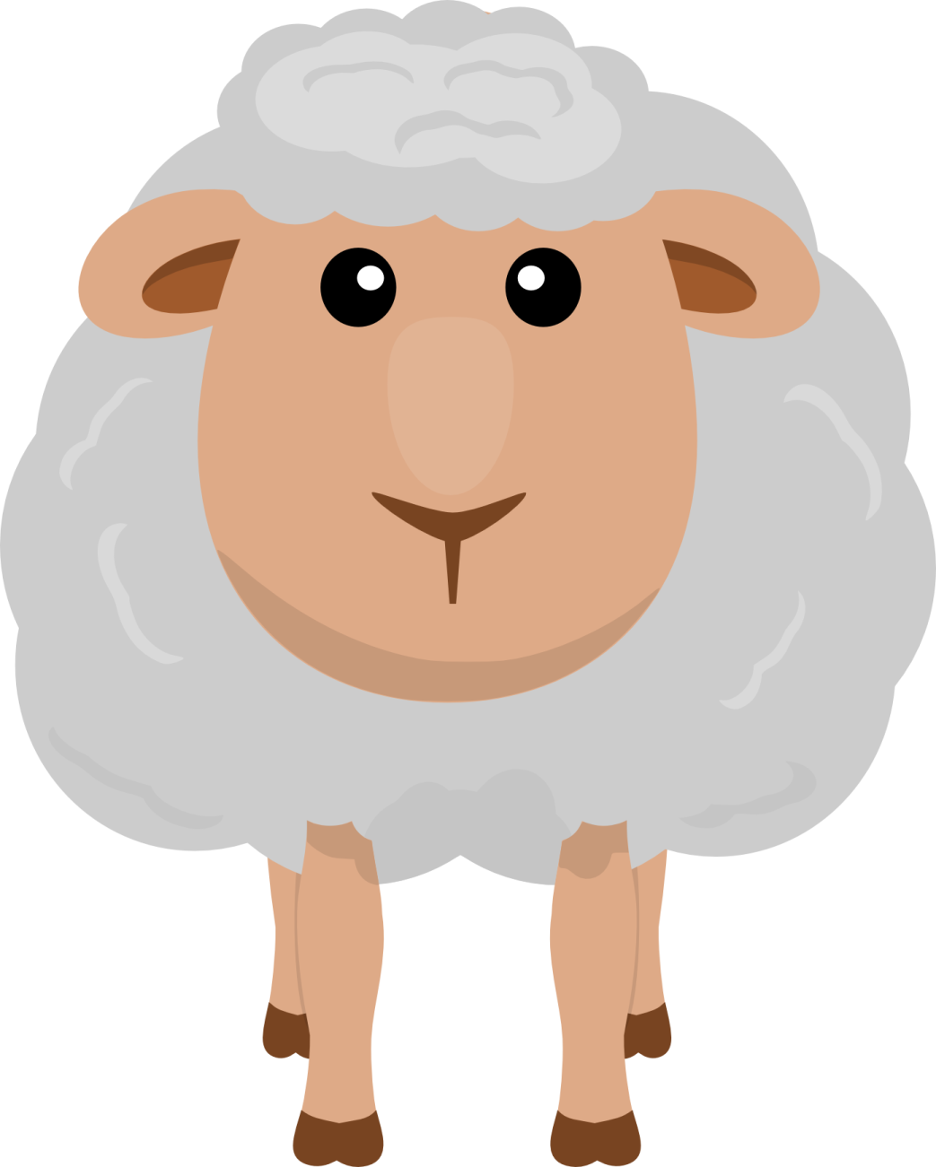 a cartoon sheep with a white face