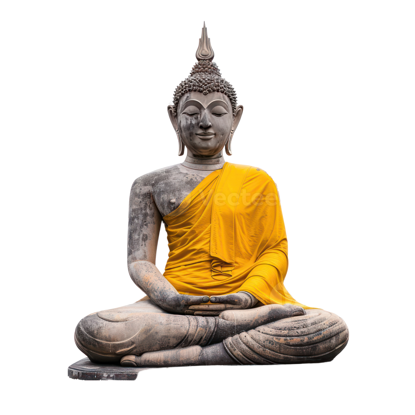 a buddha statue on a white background