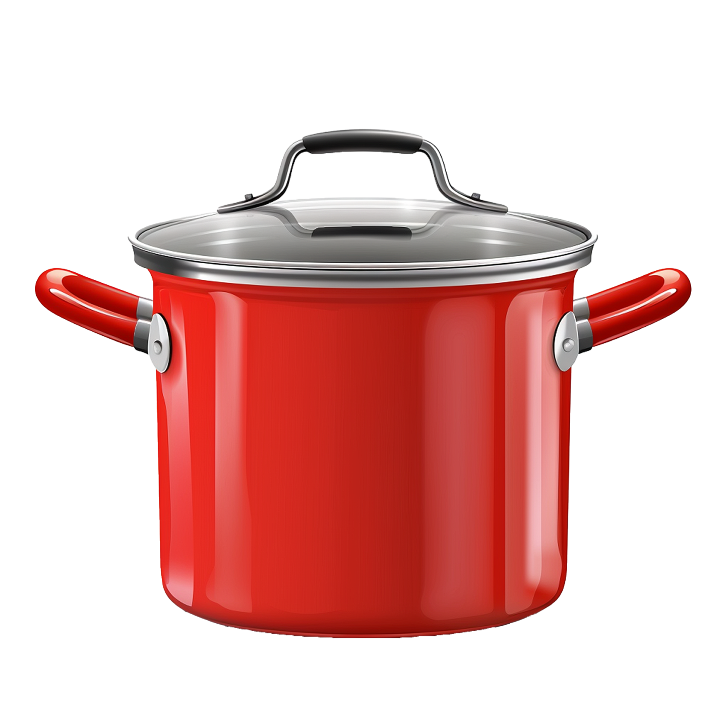 a red pot on a white background