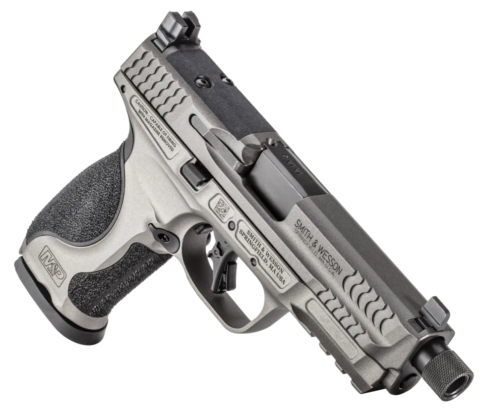 a handgun gun with a magazine attached to it
