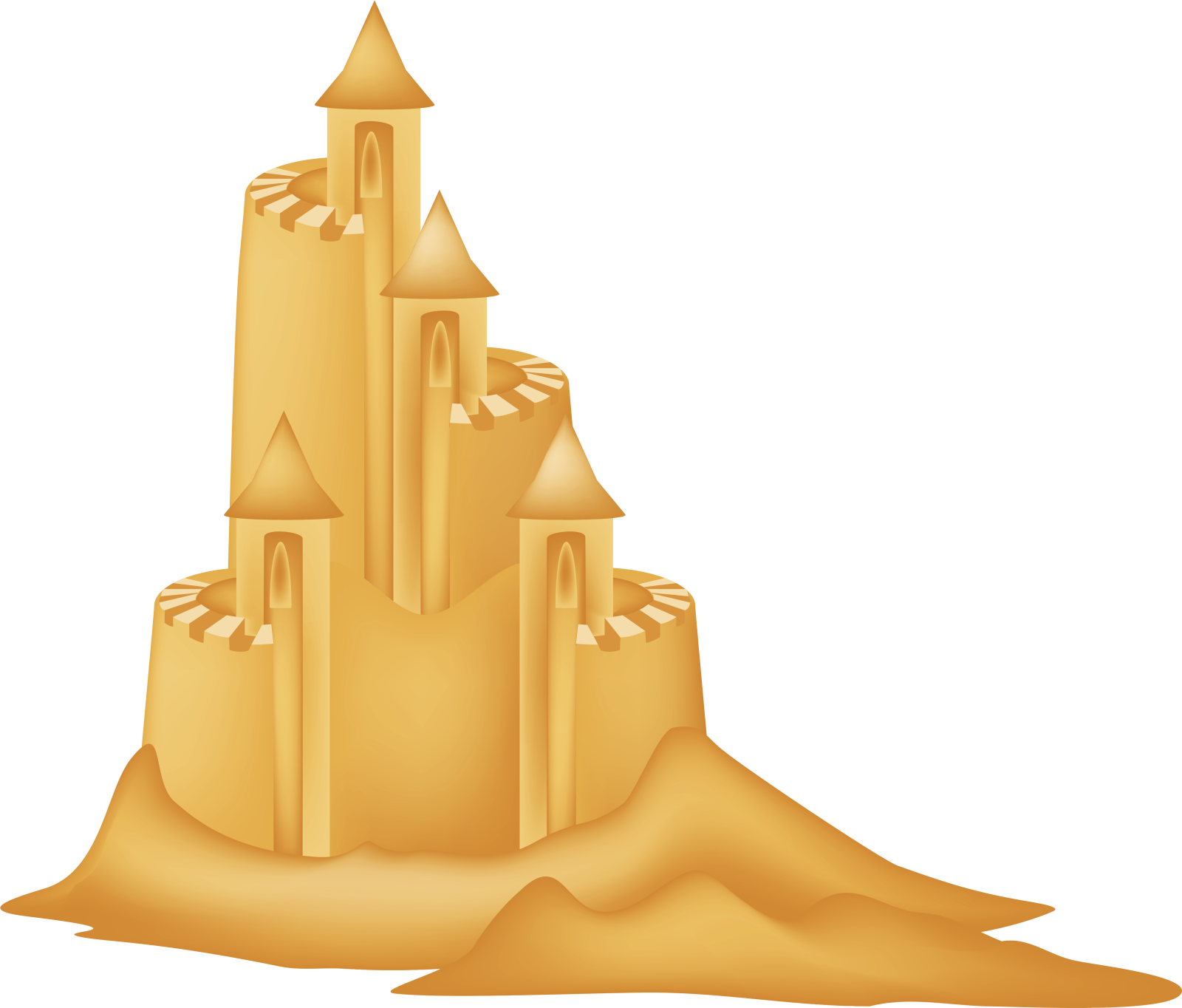a sand castle on a white background