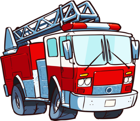 a cartoon fire truck
