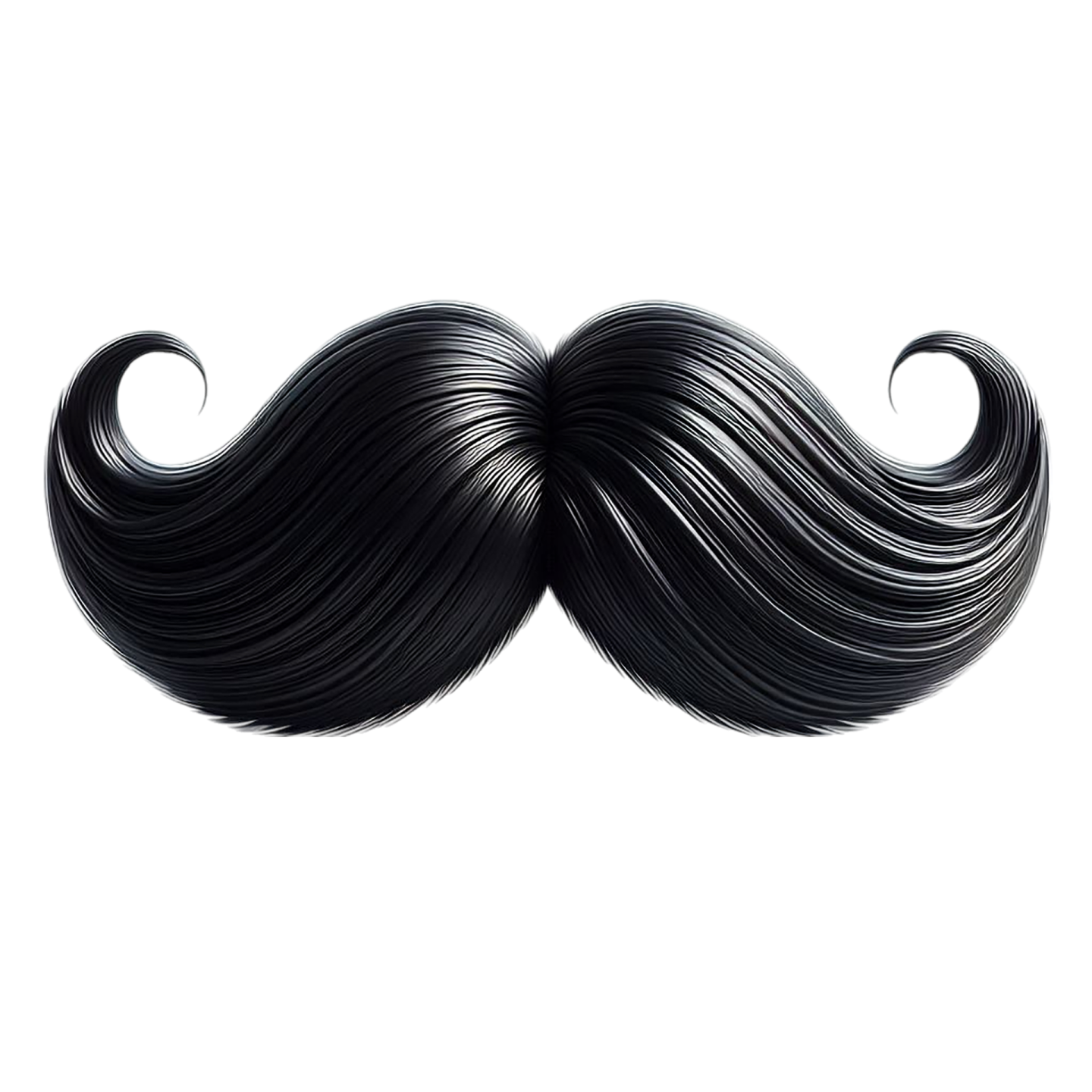 a black mustache on a white background