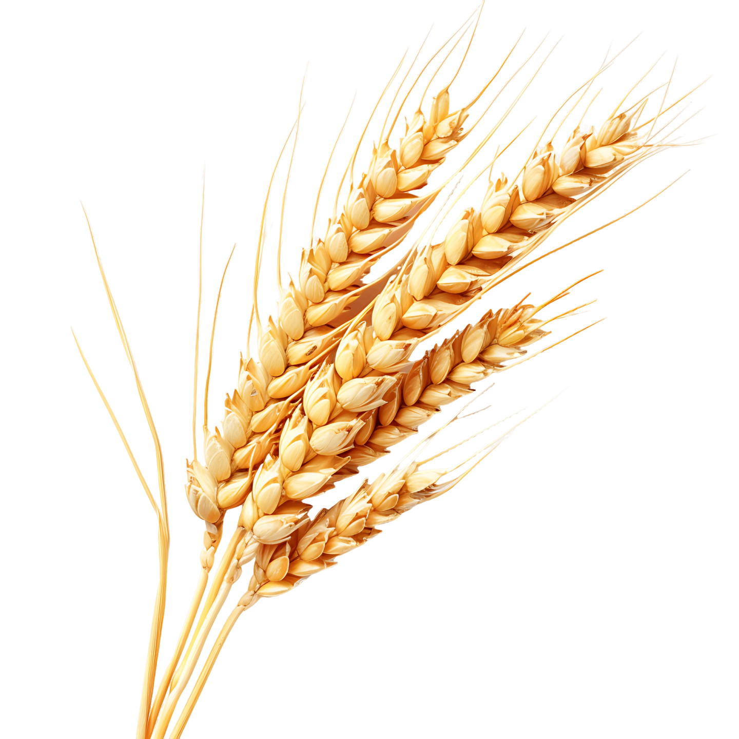 a bunch of wheat on a white background