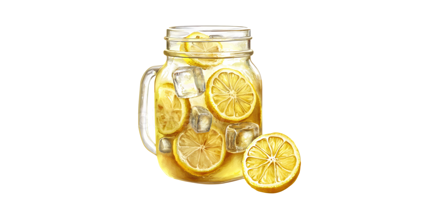 a glass jar filled with lemon slices