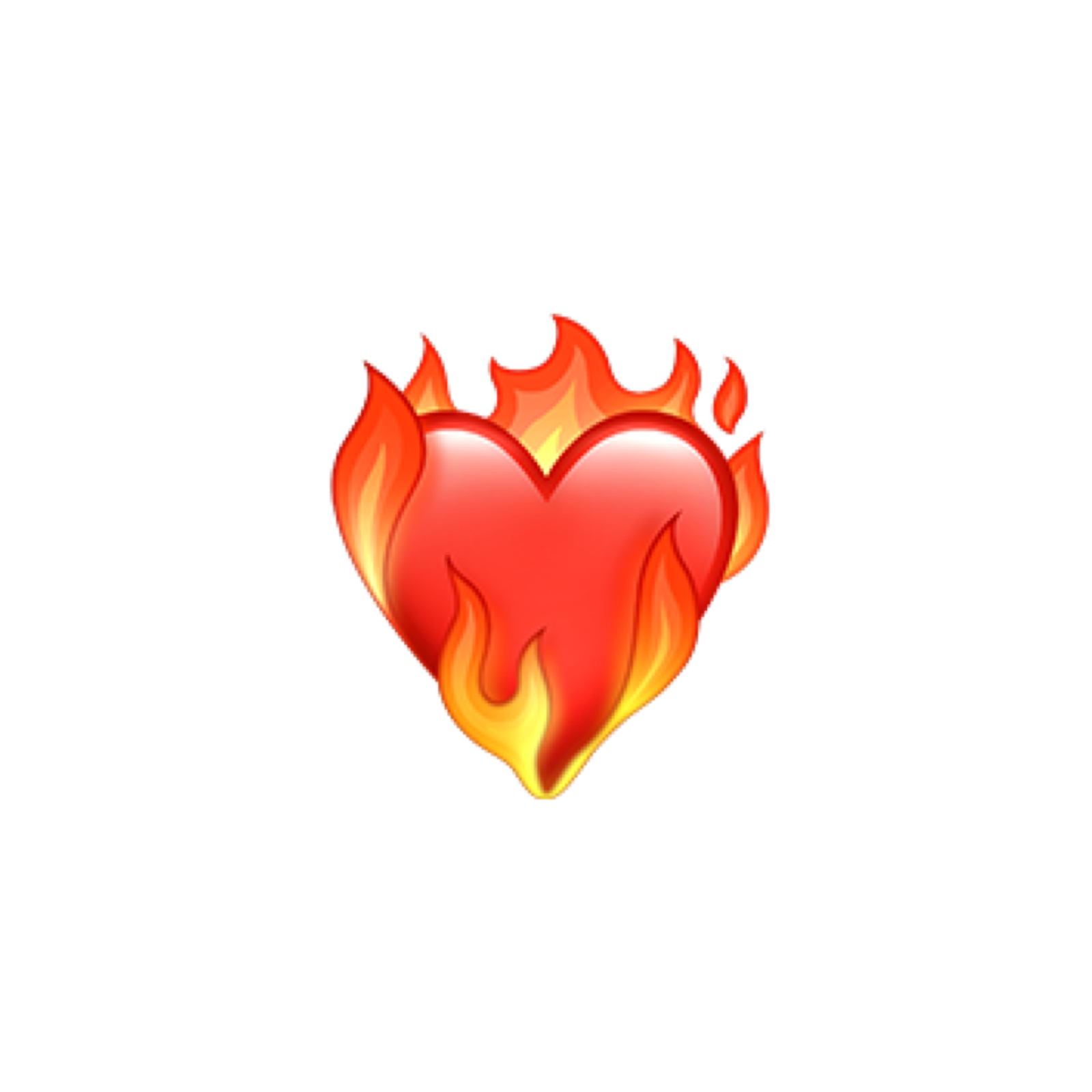 a heart with flames on it
