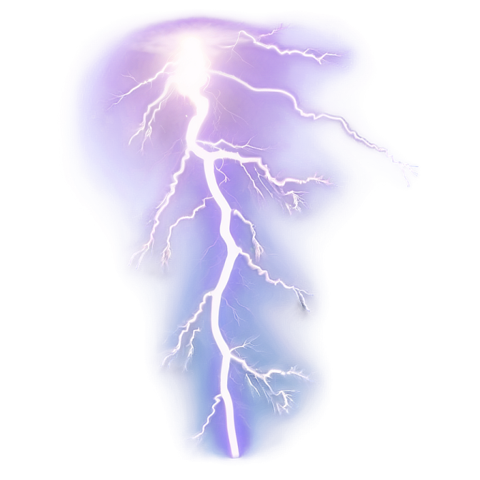 a lightning bolt on a white background