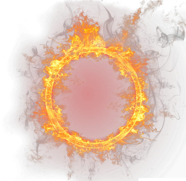 a circle of fire on a white background