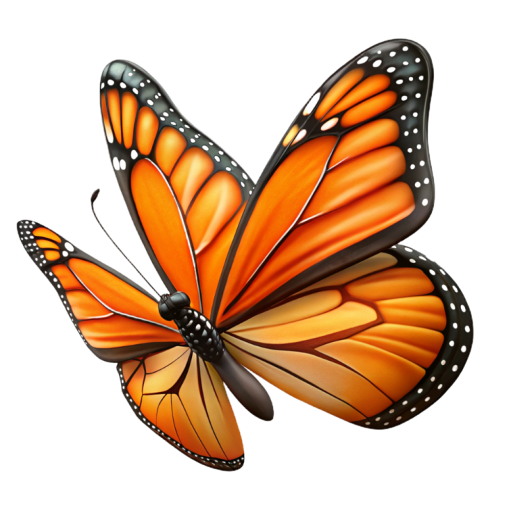 a monarch butterfly flying in the air