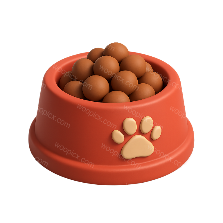 a red bowl full of dog food