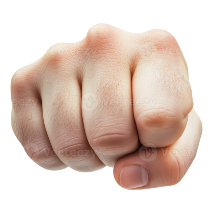 a close up of a fist on a white background