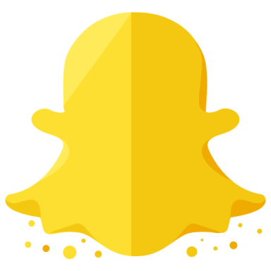 a yellow snap icon on a white background