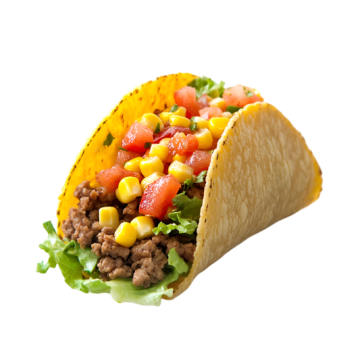 a tacoa filled with meat and vegetables