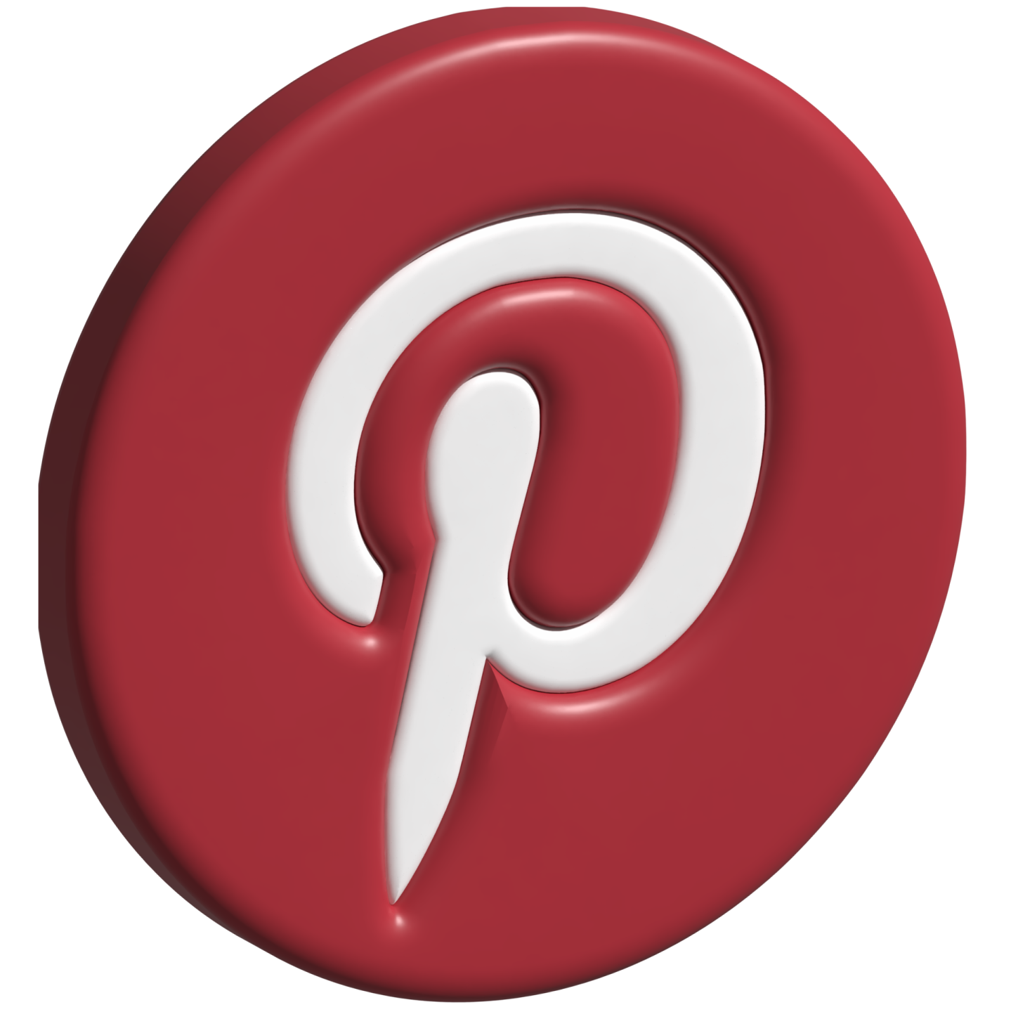 a red pin with the word pin on it