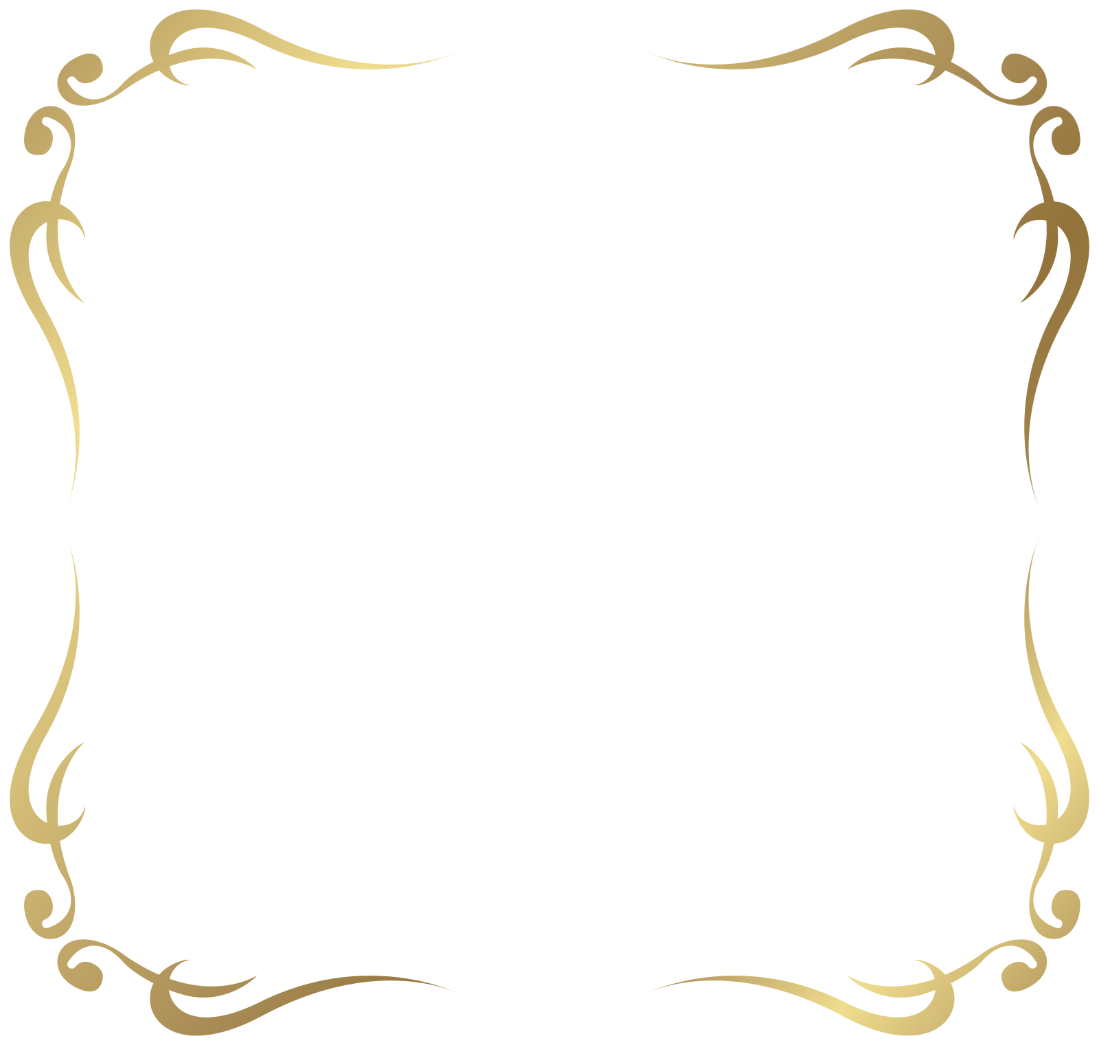 a gold frame on a white background