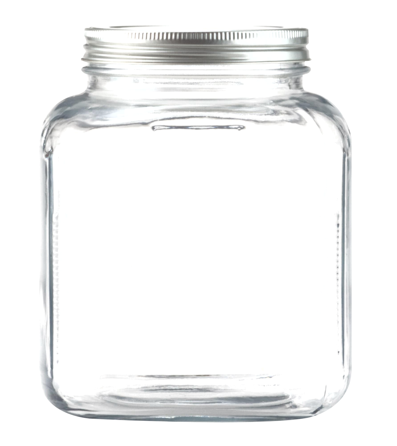 a glass jar with a metal lid
