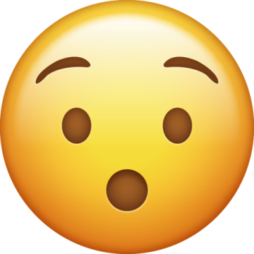 a yellow smiley face with an open mouth