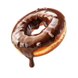 a chocolate covered donut