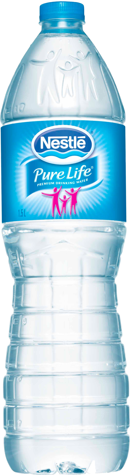 a bottle of water on a white background