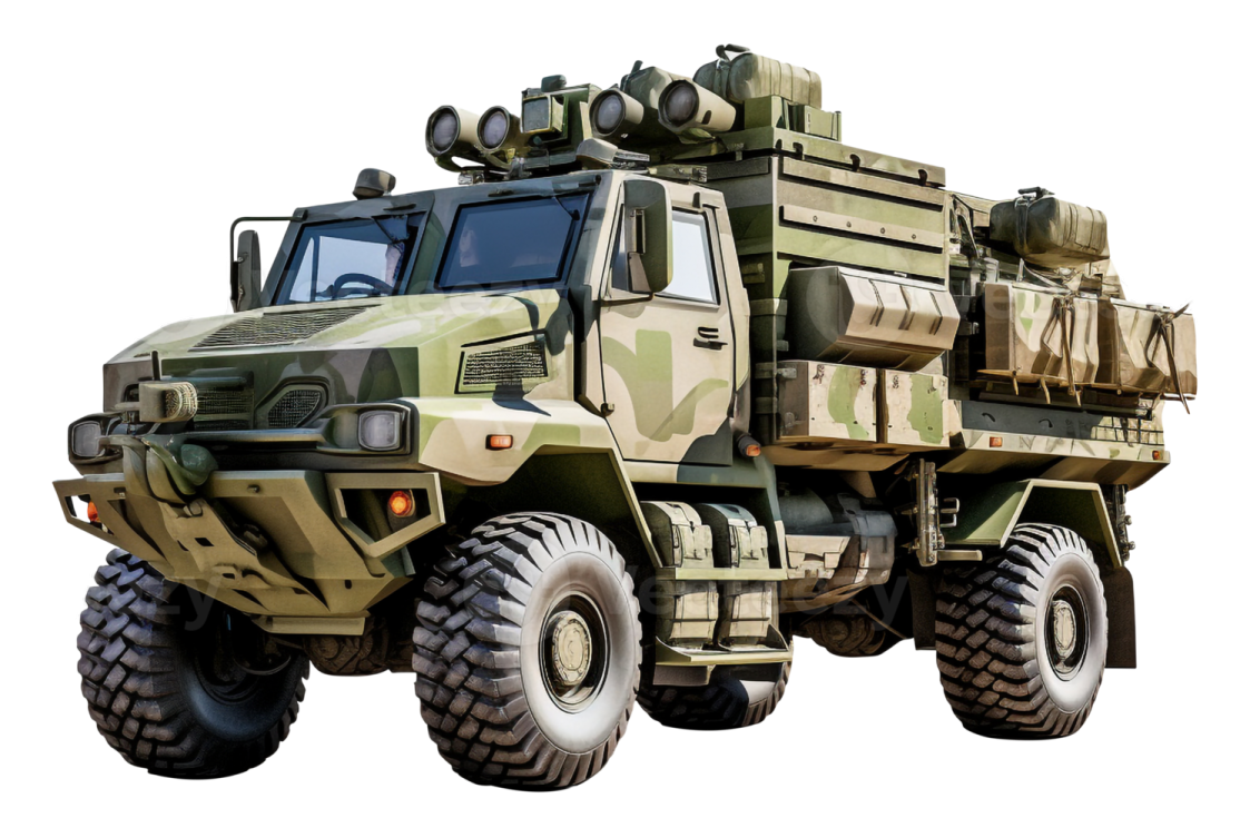 a military vehicle is shown in this image