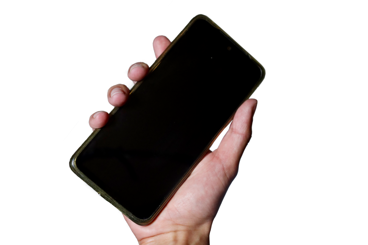 a person holding a cell phone in their hand