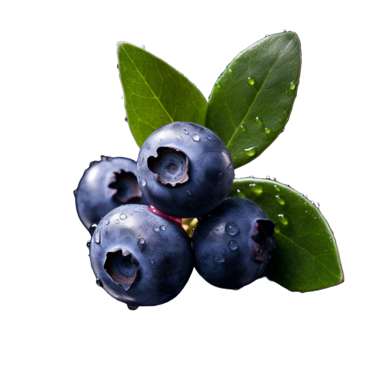 a bunch of blueberries with water droplets