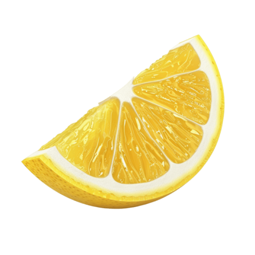 a slice of lemon on a white background