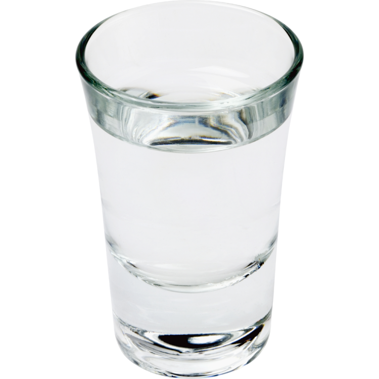 a glass of water on a white background