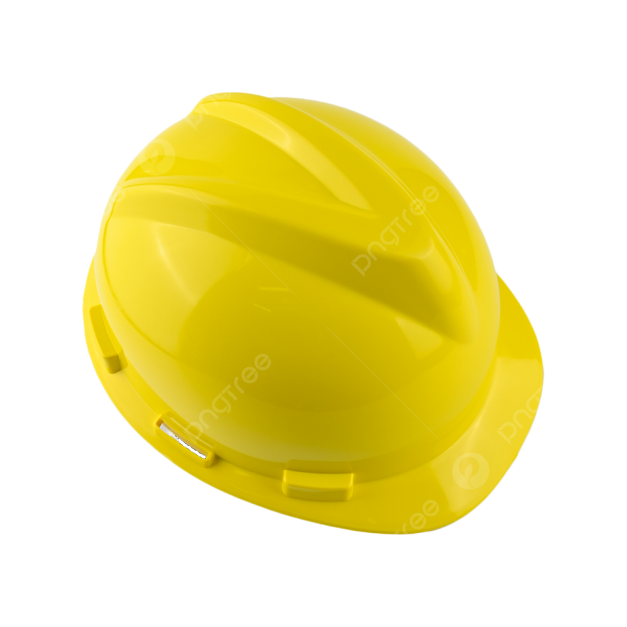 a yellow hard hat on white background
