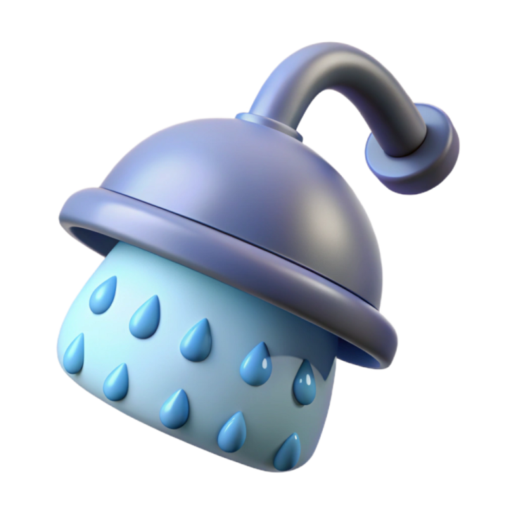 a blue umbrella with rain drops on it