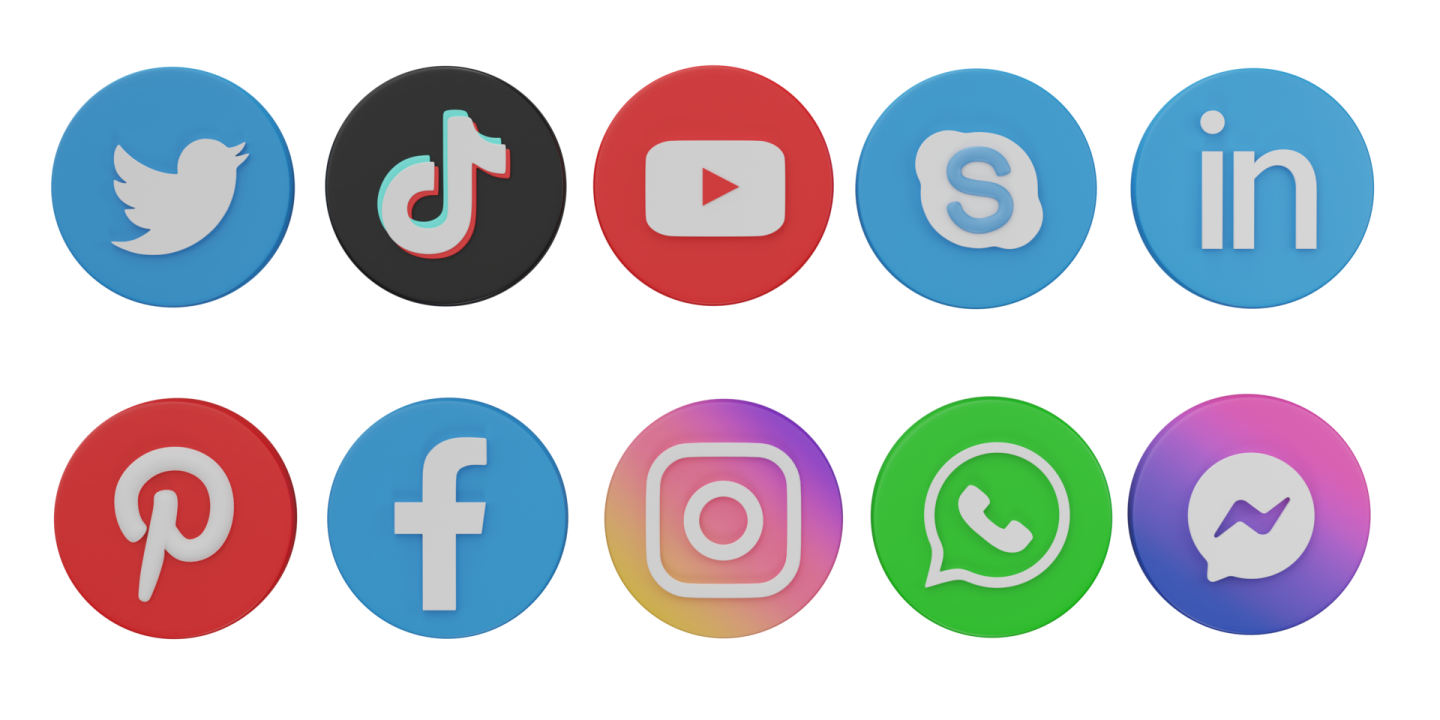 a set of social icons