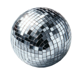 a disco ball on a white background