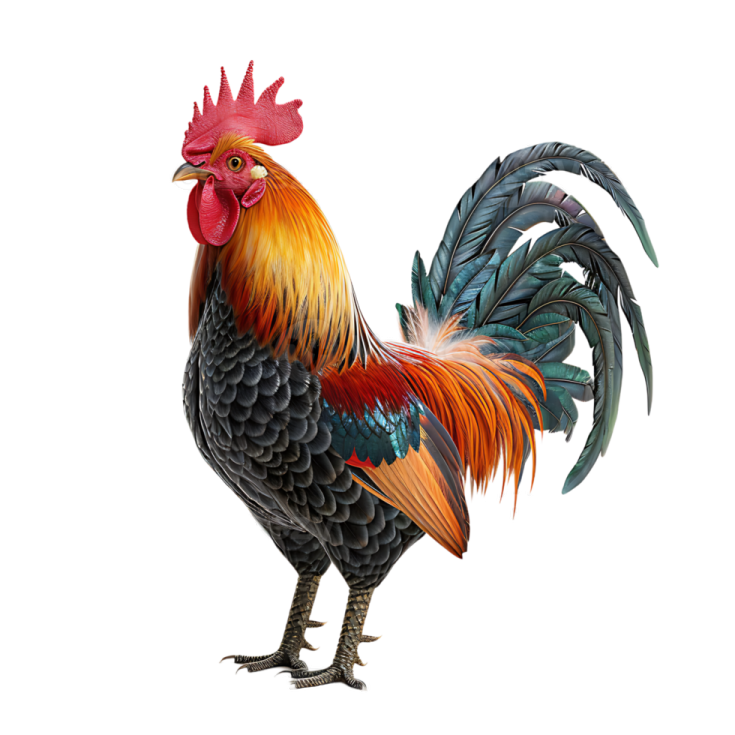 an illustration of a rooster on a white background