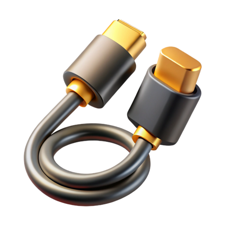 an image of a gold and black cable
