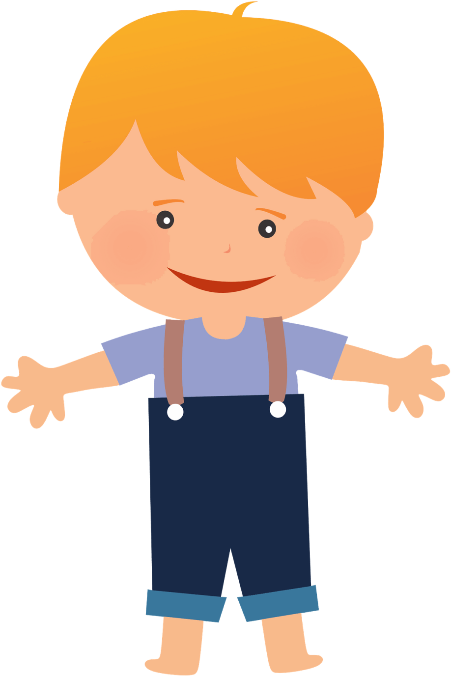 a little boy in overalls and suspends