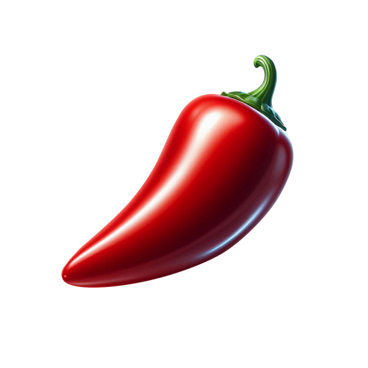 a red pepper on a white background